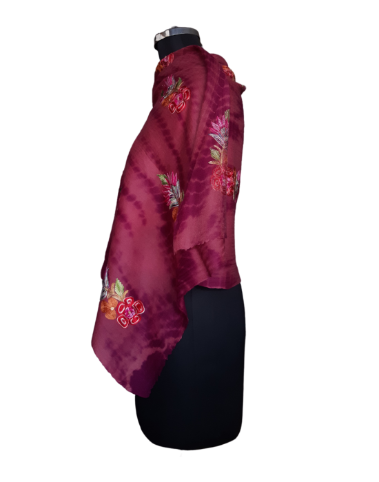 Women Stole  Embroidered Design Purple